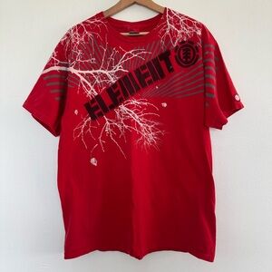 Vintage Element Skateboards T-Shirt Large Red Skateboarding Cotton Tee USA 90s